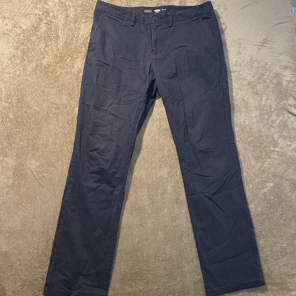 Old Navy Pants Men's 34x32 Ultra Slim Navy Blue Chino Flat Front Casual Straight - Picture 1 of 7